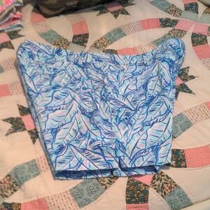 Lilly Pulitzer. Blue Leaf Print Shorts